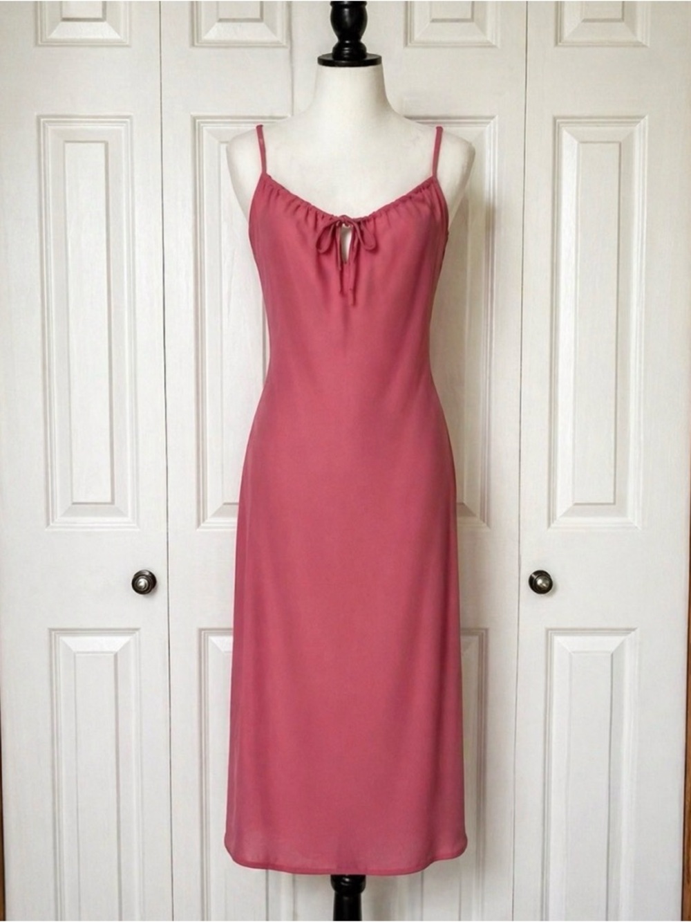 Forever 21 Slinky Sleeveless Slip Midi Dress with Tie Front Size XL